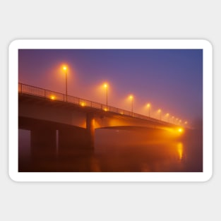 Bridge in the fog Sticker